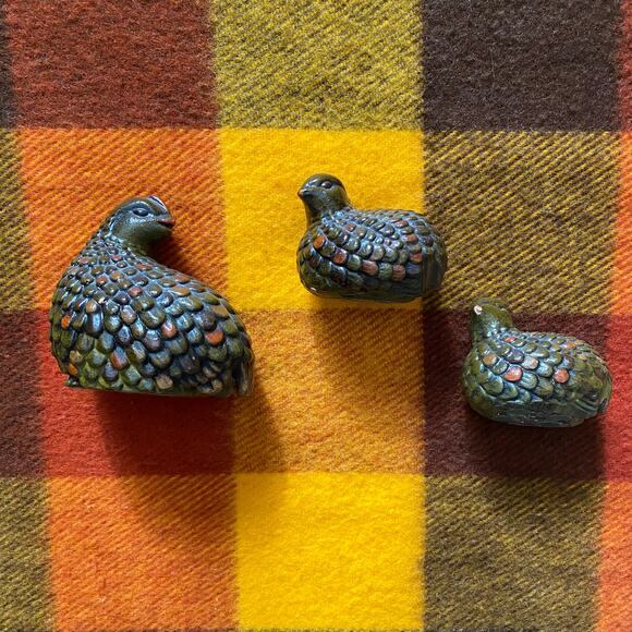 Vintage Quail Bird Ceramic 3-Count Home Decor Figurines - Picture 6 of 11